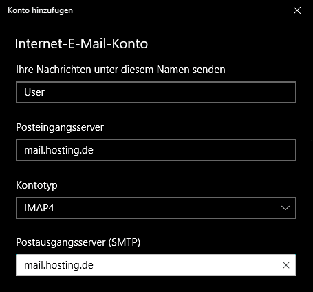 Einrichtung eines E-Mail-Kontos in Windows Mail Schritt 5