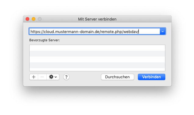 Nextcloud als WebDAV Netzlaufwerk in macOS einbinden