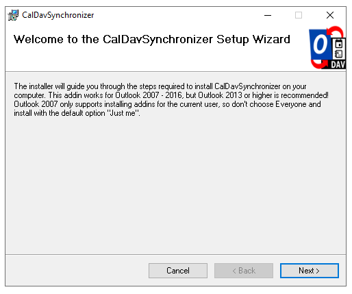 Installation des Nextcloud CalDav Synchronizer für Outlook