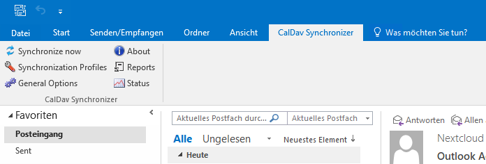 Konfiguraton des Nextcloud CalDav Synchronizer für Outlook