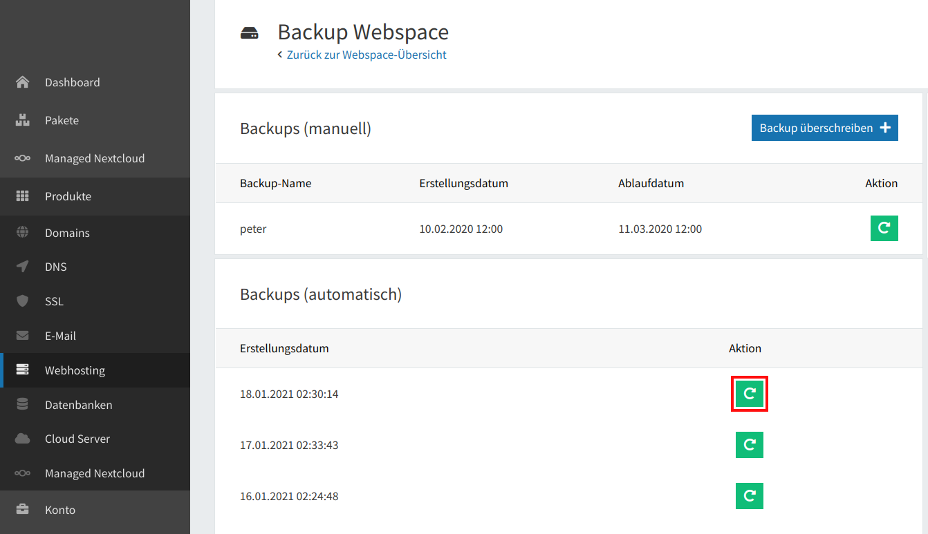 Webspace-Backup wiederherstellen 03